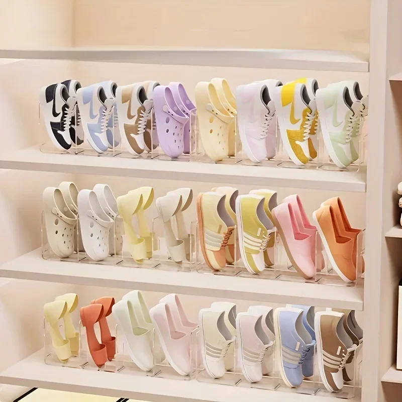 2/4 Pack Space-Saving Vertical Shoe Rack Organizer - Multi-Layer, Easy-to-Assemble, Compact Storage for Home Entryway Cabinet thumbnail 4