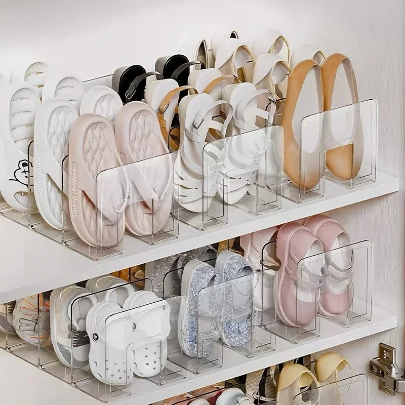 2/4 Pack Space-Saving Vertical Shoe Rack Organizer - Multi-Layer, Easy-to-Assemble, Compact Storage for Home Entryway Cabinet thumbnail 3