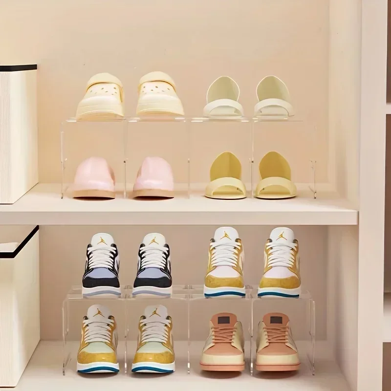 2/4 Pack Space-Saving Vertical Shoe Rack Organizer - Multi-Layer, Easy-to-Assemble, Compact Storage for Home Entryway Cabinet thumbnail 2