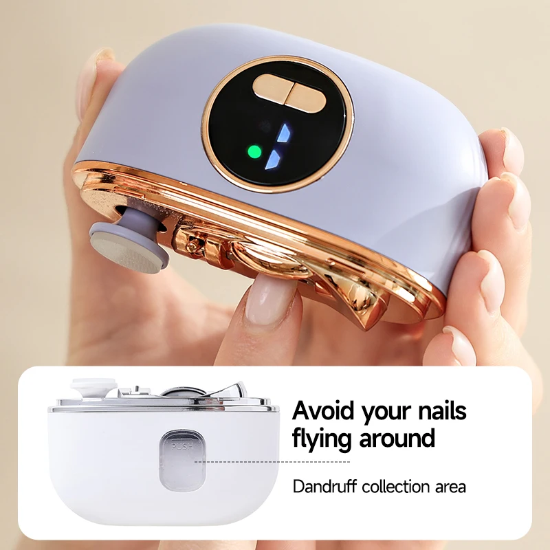 2 IN 1 Electric Nail Clipper Cutter with LED Light Automatic Nail Grinder Trimmer for Baby Adult Mini Manicure Tools Nail Care thumbnail 3