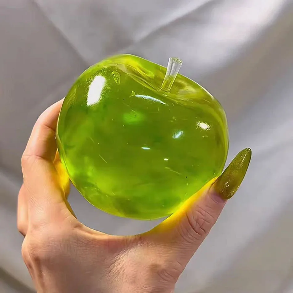 Squishy Green Apple Stress Ball Soft Fidget Sensory Toy for ADHD Autism Slow Rebound Squeeze Toy for Adults Kids Christmas Gift thumbnail 3