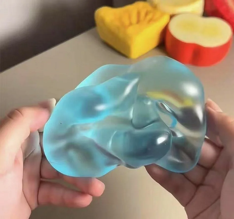 Squishy Green Apple Stress Ball Soft Fidget Sensory Toy for ADHD Autism Slow Rebound Squeeze Toy for Adults Kids Christmas Gift thumbnail 4