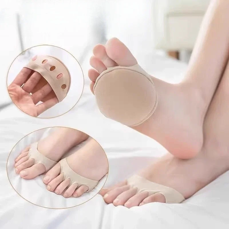 2/8pcs Fabric Forefoot Pads Women High Heels Insert Metatarsal Foot Pads for Pain Relief Half Insoles for Shoes Woman Toe Socks thumbnail 3
