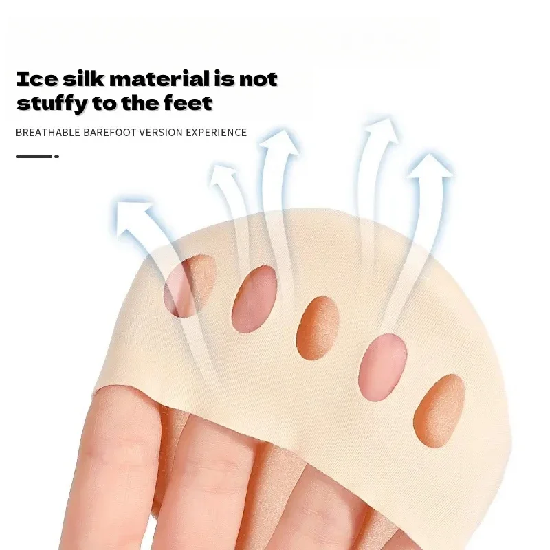 2/8pcs Fabric Forefoot Pads Women High Heels Insert Metatarsal Foot Pads for Pain Relief Half Insoles for Shoes Woman Toe Socks thumbnail 5