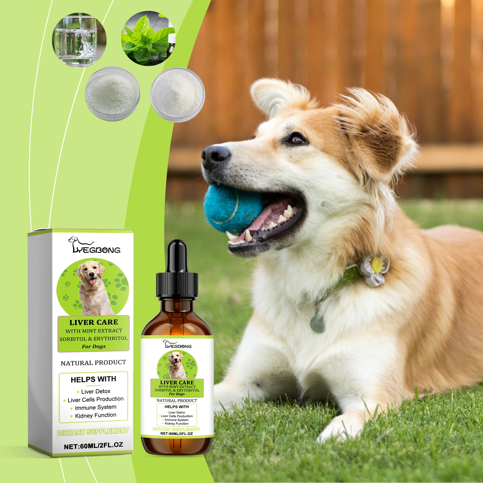 60ml Liver Cell Metabolism Enhancing Care Drops Dogs Boost Nutrition Revitalize Your Dog's Energy Comprehensive Supplement