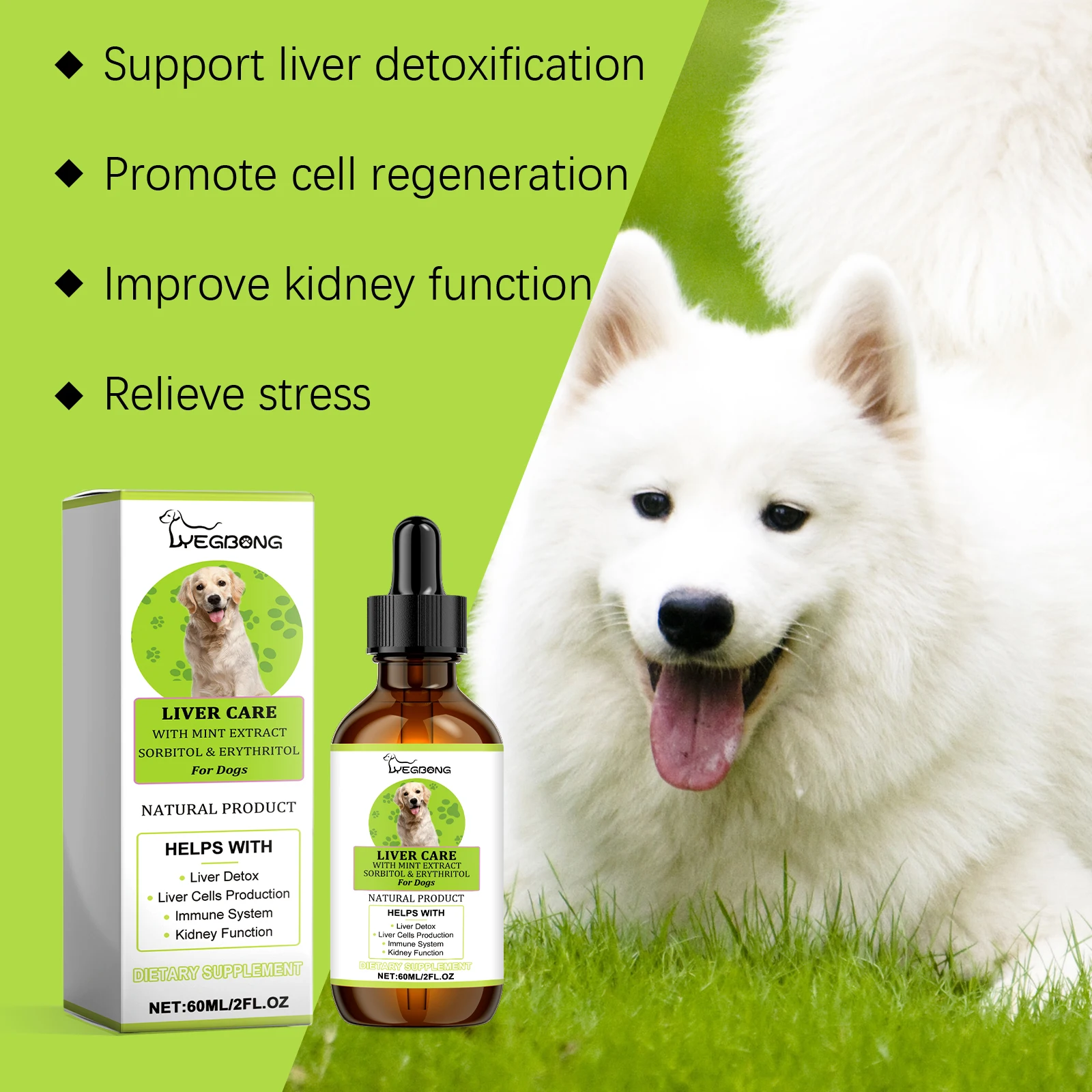 60ml Liver Cell Metabolism Enhancing Care Drops Dogs Boost Nutrition Revitalize Your Dog's Energy Comprehensive Supplement thumbnail 6