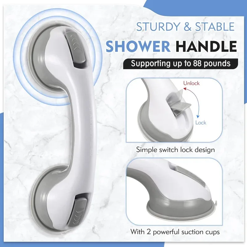 Vacuum Suction Cup Shower Grab Bars Toilet Non-slip Support Handles Bathroom Safety Grab Rod Handle Elderly Child Handrail thumbnail 2