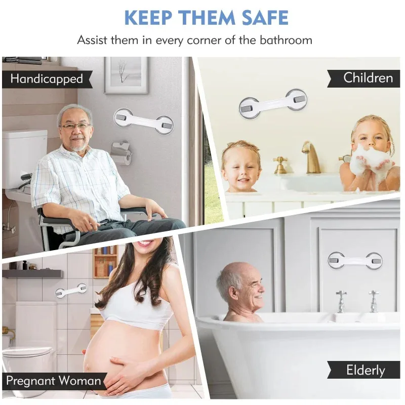 Vacuum Suction Cup Shower Grab Bars Toilet Non-slip Support Handles Bathroom Safety Grab Rod Handle Elderly Child Handrail thumbnail 5