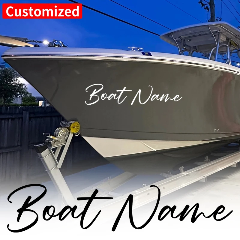 2PCS Custom Boat Stickers Waterproof for Personalized Yacht Motorboats Kayaks Car Truck Self-adhesive Modified Vinyl Decals