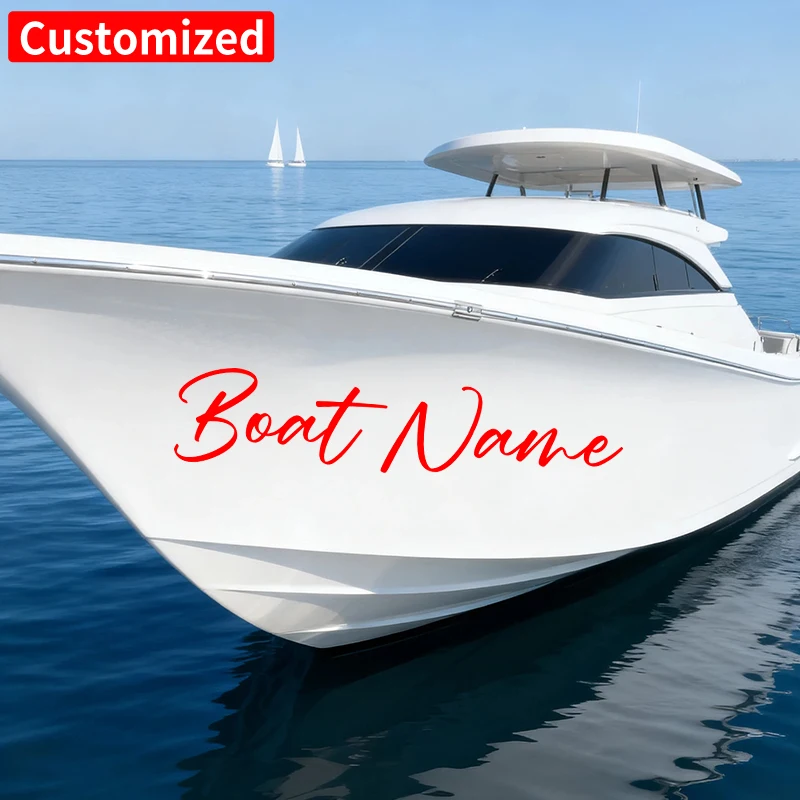 2PCS Custom Boat Stickers Waterproof for Personalized Yacht Motorboats Kayaks Car Truck Self-adhesive Modified Vinyl Decals thumbnail 5