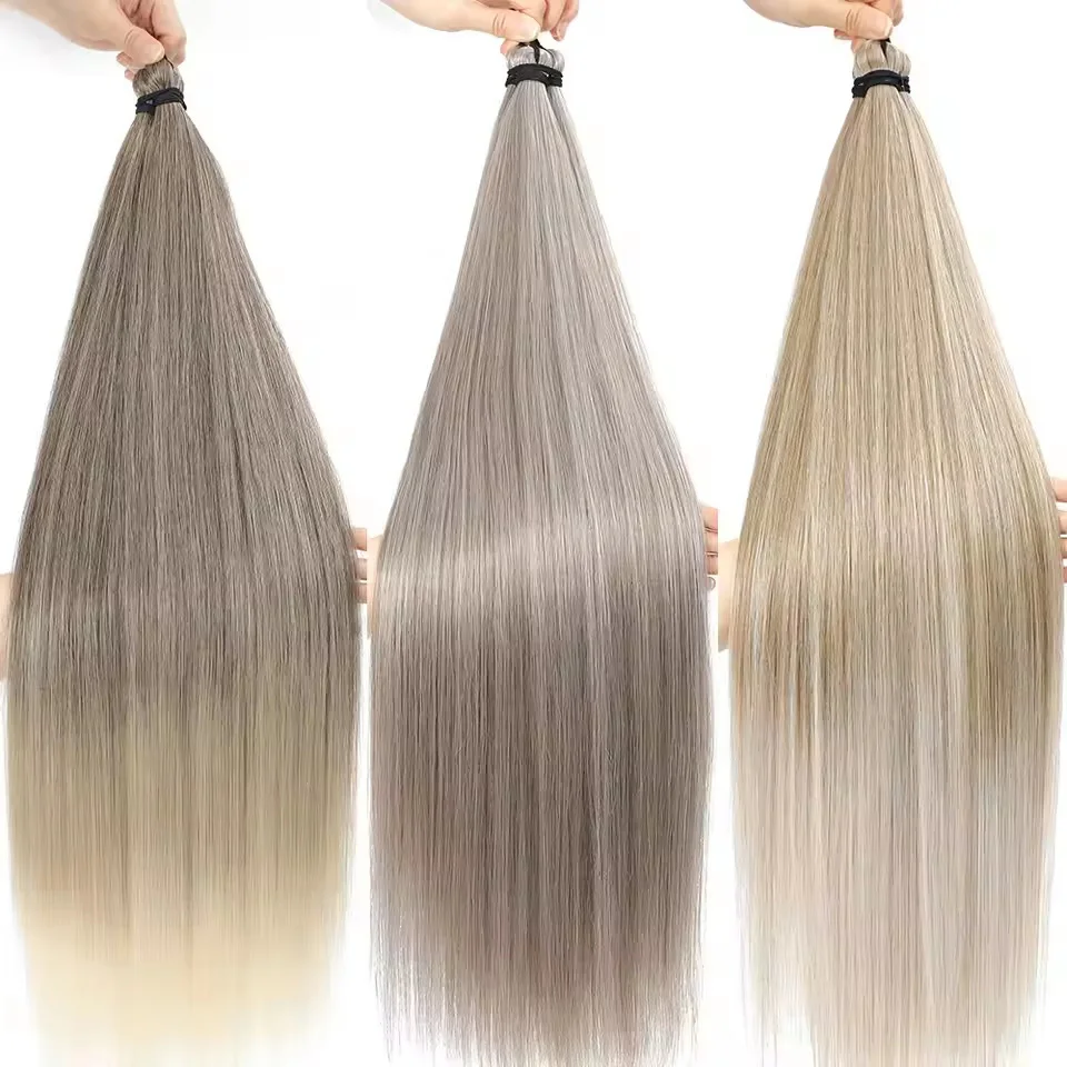 300g 3Pcs/Lot 28Inch Straight Crochet Braids White Blonde 613#Ombre Brown 6# Bio Protein Synthetic Hair Extensions