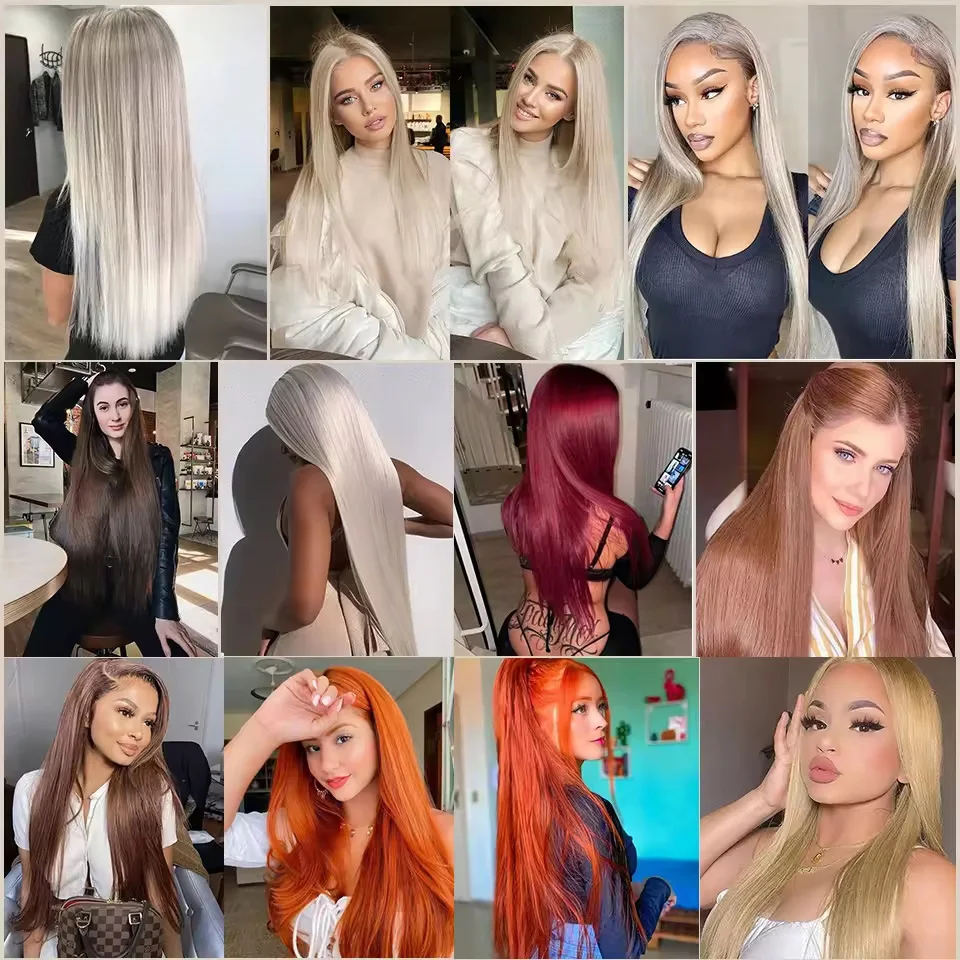 300g 3Pcs/Lot 28Inch Straight Crochet Braids White Blonde 613#Ombre Brown 6# Bio Protein Synthetic Hair Extensions thumbnail 6