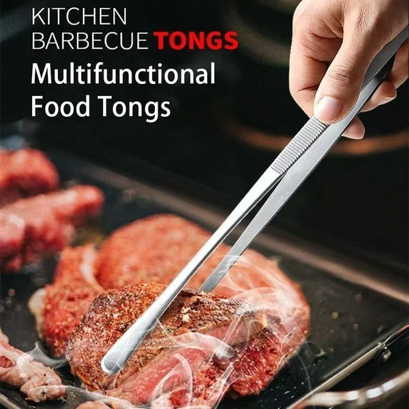 1pcs 12 Inch Stainless Steel Kitchen Tweezers Cooking Extra-Long Tongs for BBQ Bartending Tools Food Tongs CFQJ007 thumbnail 4
