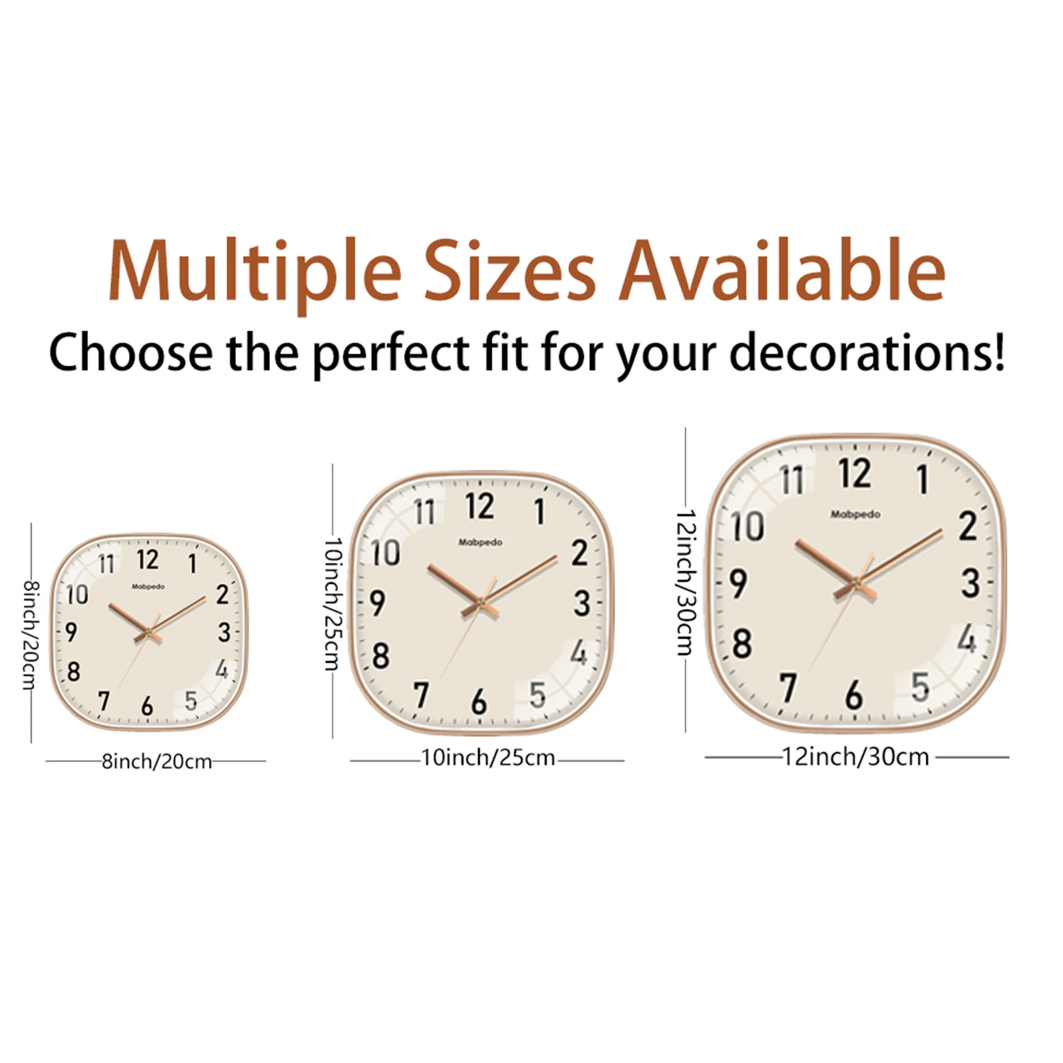 Square Quartz Wall Clock Elegant Beige Dial Clear Black Digital Modern Home Office Decoration Simple Style Precise Timing Clock thumbnail 5