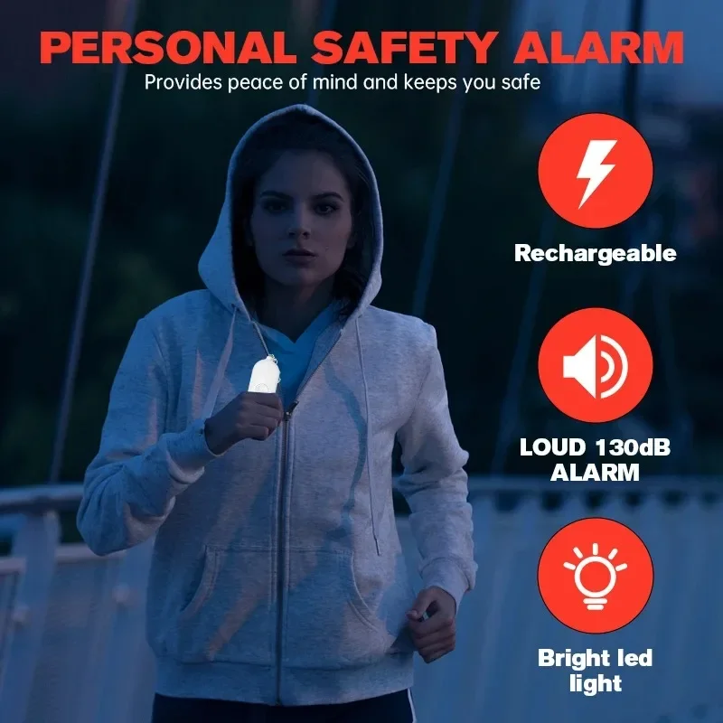 Kids Elderly Women Emergency SOS Personal Alarm 130dB Loud Self-Defense Safety Keychain, Panic Button or Pull Pin Alert Device thumbnail 4