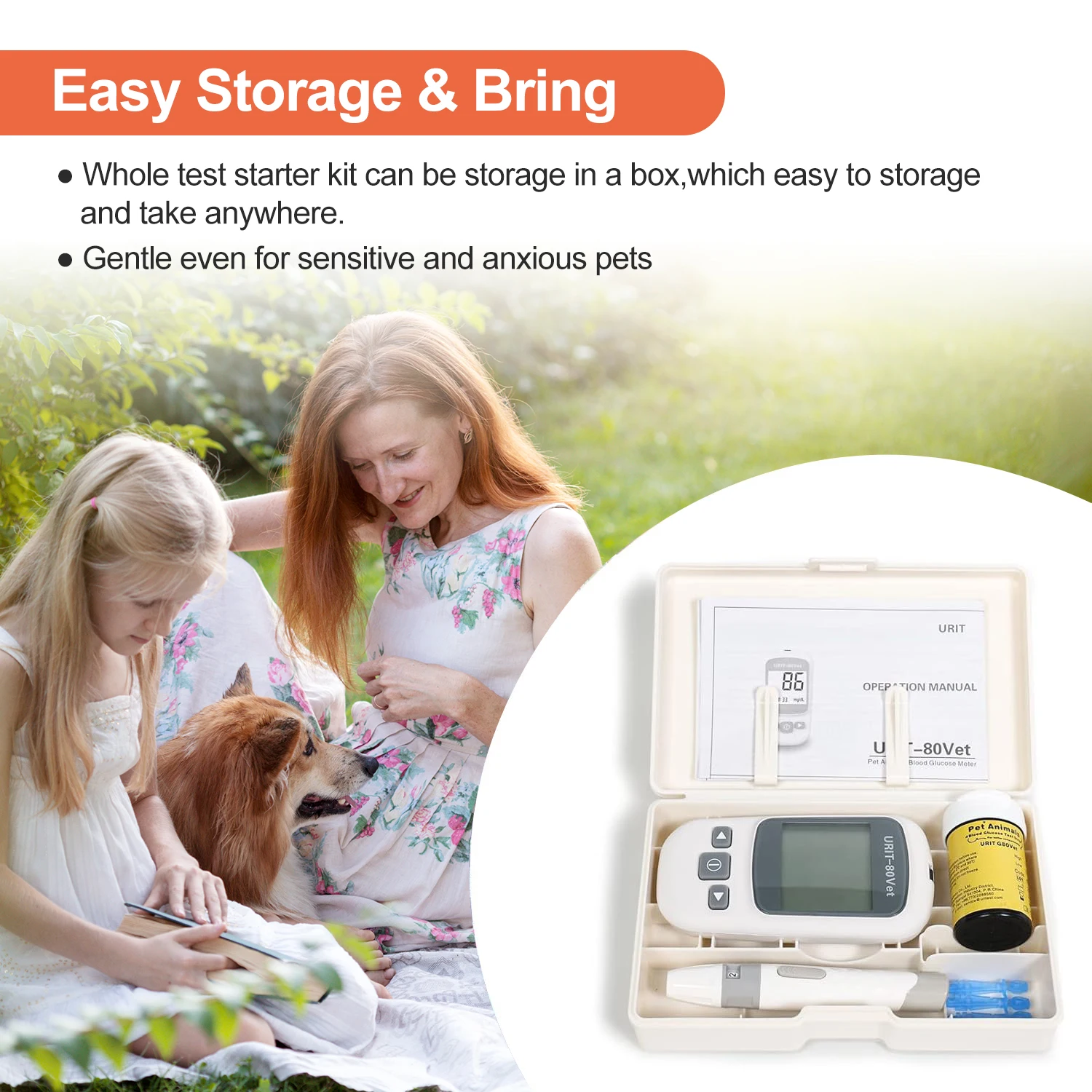 Glucose Monitoring Kit for Dogs & Cats, Pet Blood Sugar Monitor with Pain-Free & Easy Shuttle, No-Coding Kits with 50 Strips thumbnail 4