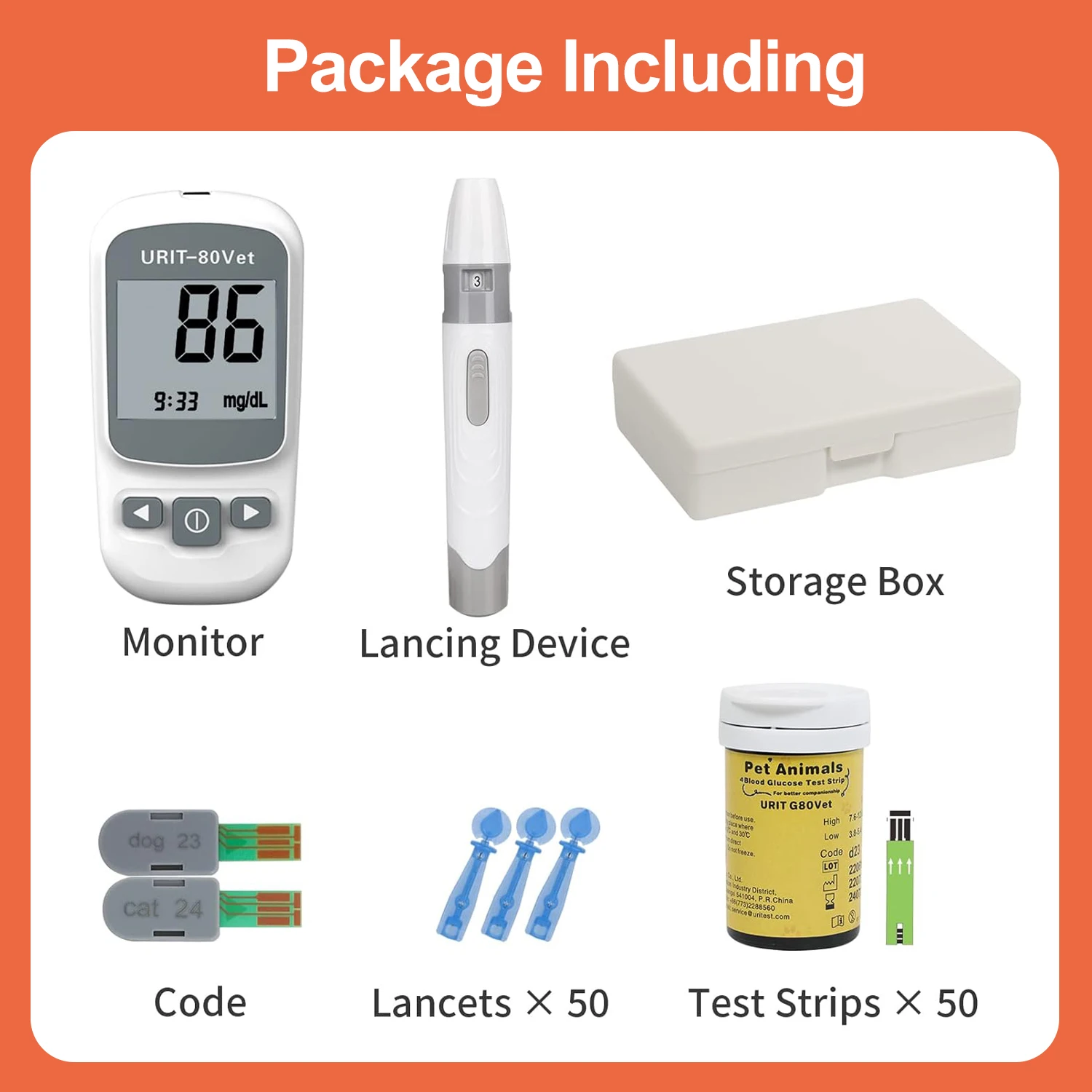 Glucose Monitoring Kit for Dogs & Cats, Pet Blood Sugar Monitor with Pain-Free & Easy Shuttle, No-Coding Kits with 50 Strips thumbnail 5