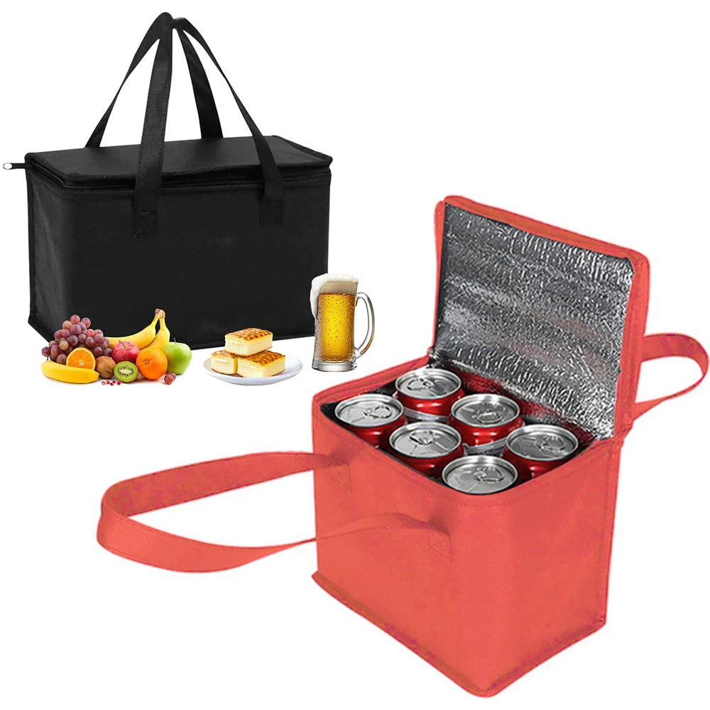 Portable Lunch Cooler Bag Folding Insulation Waterproof Camping Picnic Ice Pack Food Thermal Bag Drink Carrier Food Delivery Bag thumbnail 3