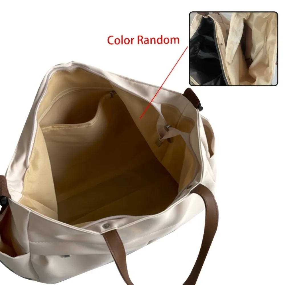 New Stylish Tote Bags Nylon Shoulder Bag Crossbody Bag Zip Closure Adjustable Strap Two Pockets Large Capacity Commuting Handbag thumbnail 5