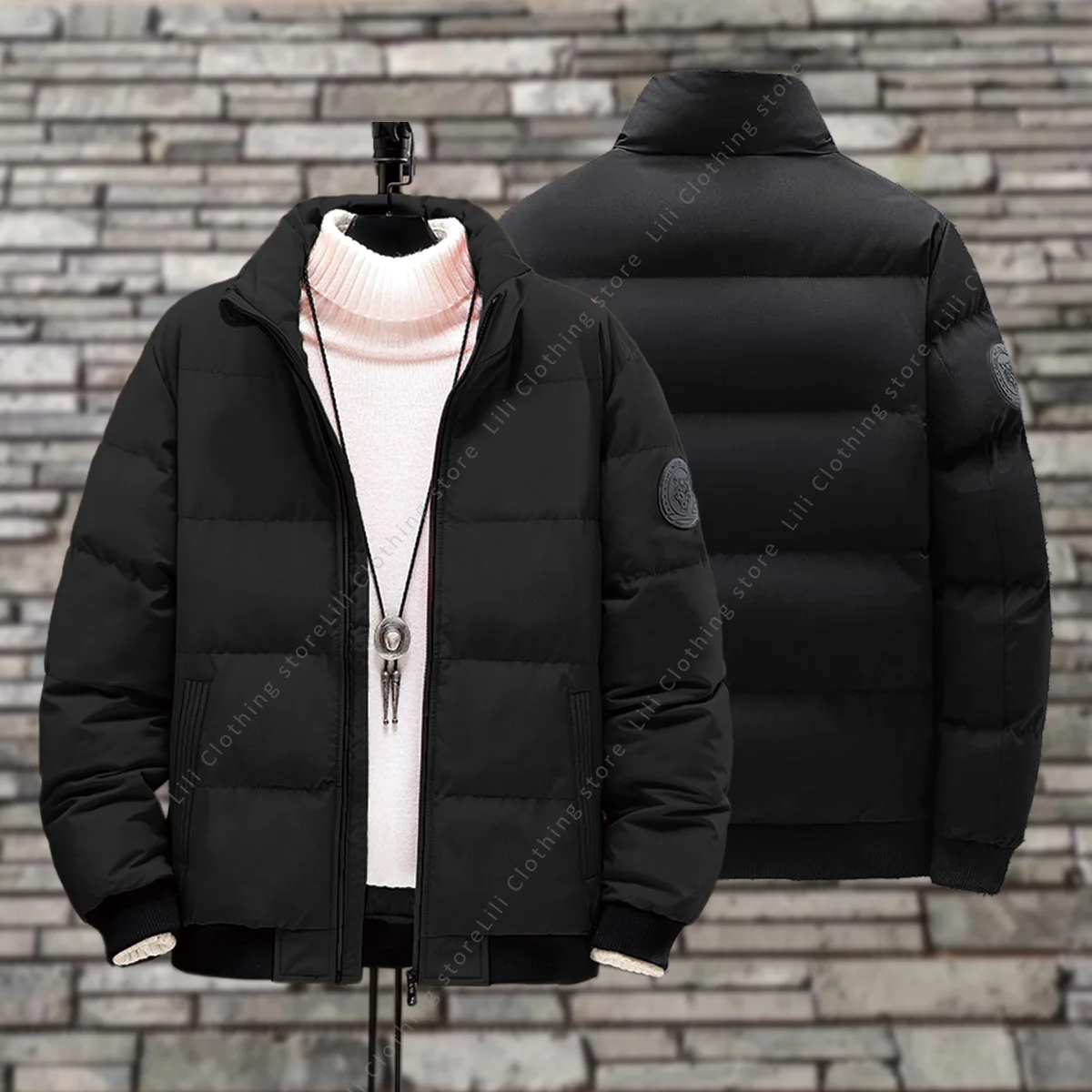 Wall Street Crocodile Winter Coats Men's Puffer Jackets Thick Warm Bomber Jackets Parkas Down Jackets Men's Winter Jackets New thumbnail 5