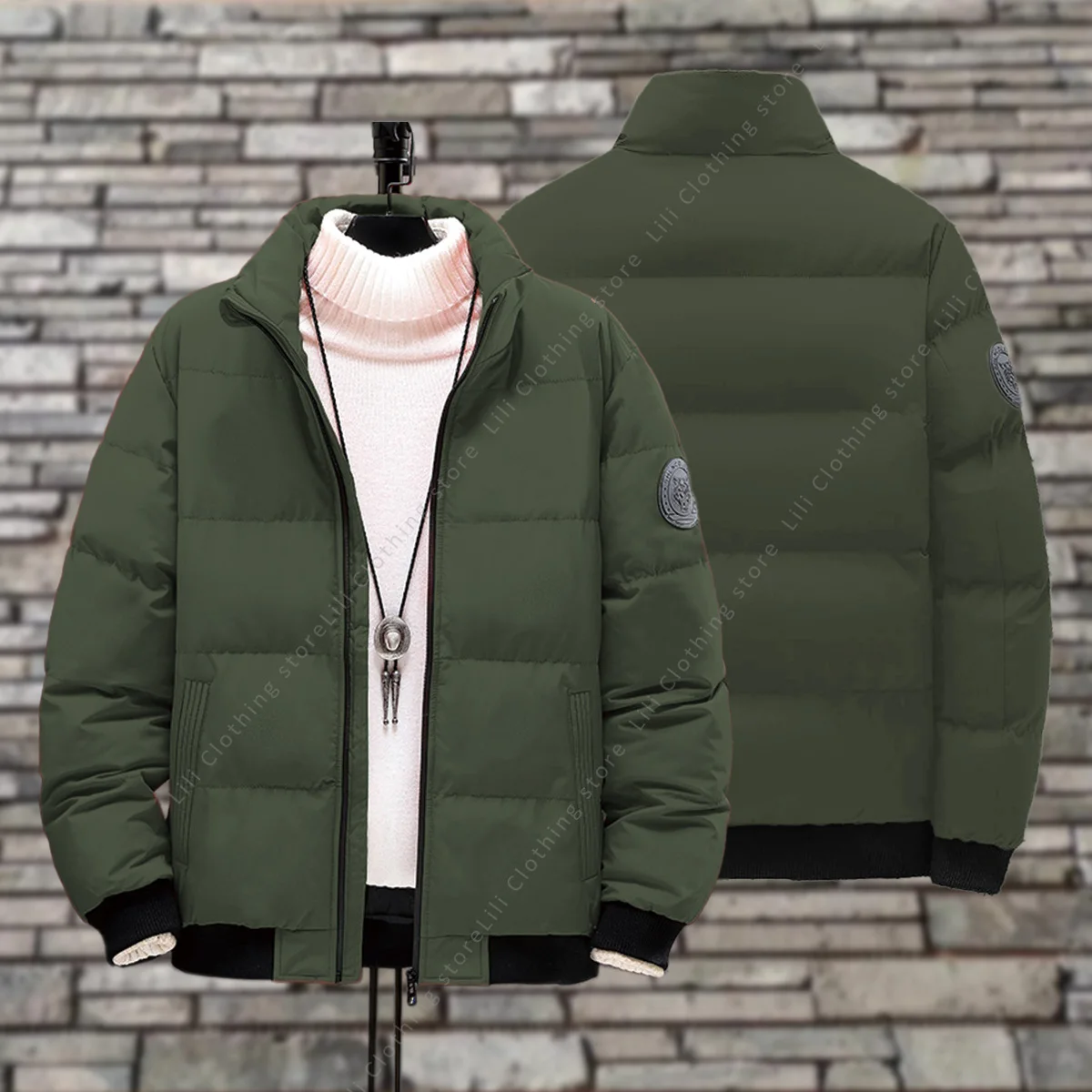 Wall Street Crocodile Winter Coats Men's Puffer Jackets Thick Warm Bomber Jackets Parkas Down Jackets Men's Winter Jackets New thumbnail 6