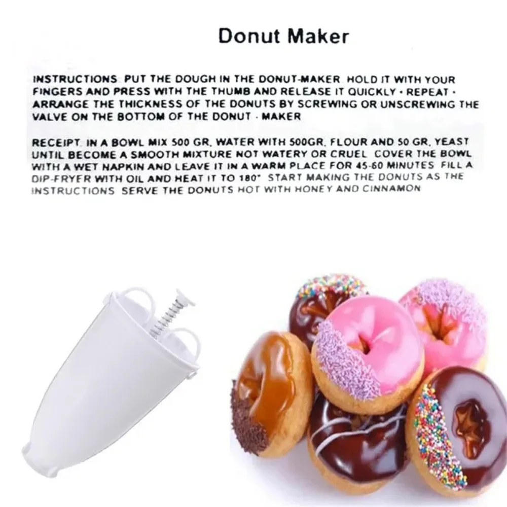Donut Maker with Plunger Dispenser, 10cm Baking Tool for Uniform Donuts, Easy Squeeze Creative Dessert Mold thumbnail 4