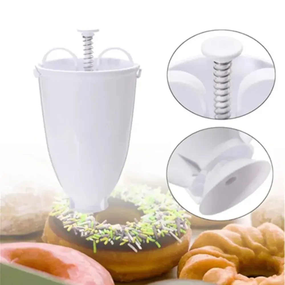 Donut Maker with Plunger Dispenser, 10cm Baking Tool for Uniform Donuts, Easy Squeeze Creative Dessert Mold thumbnail 5