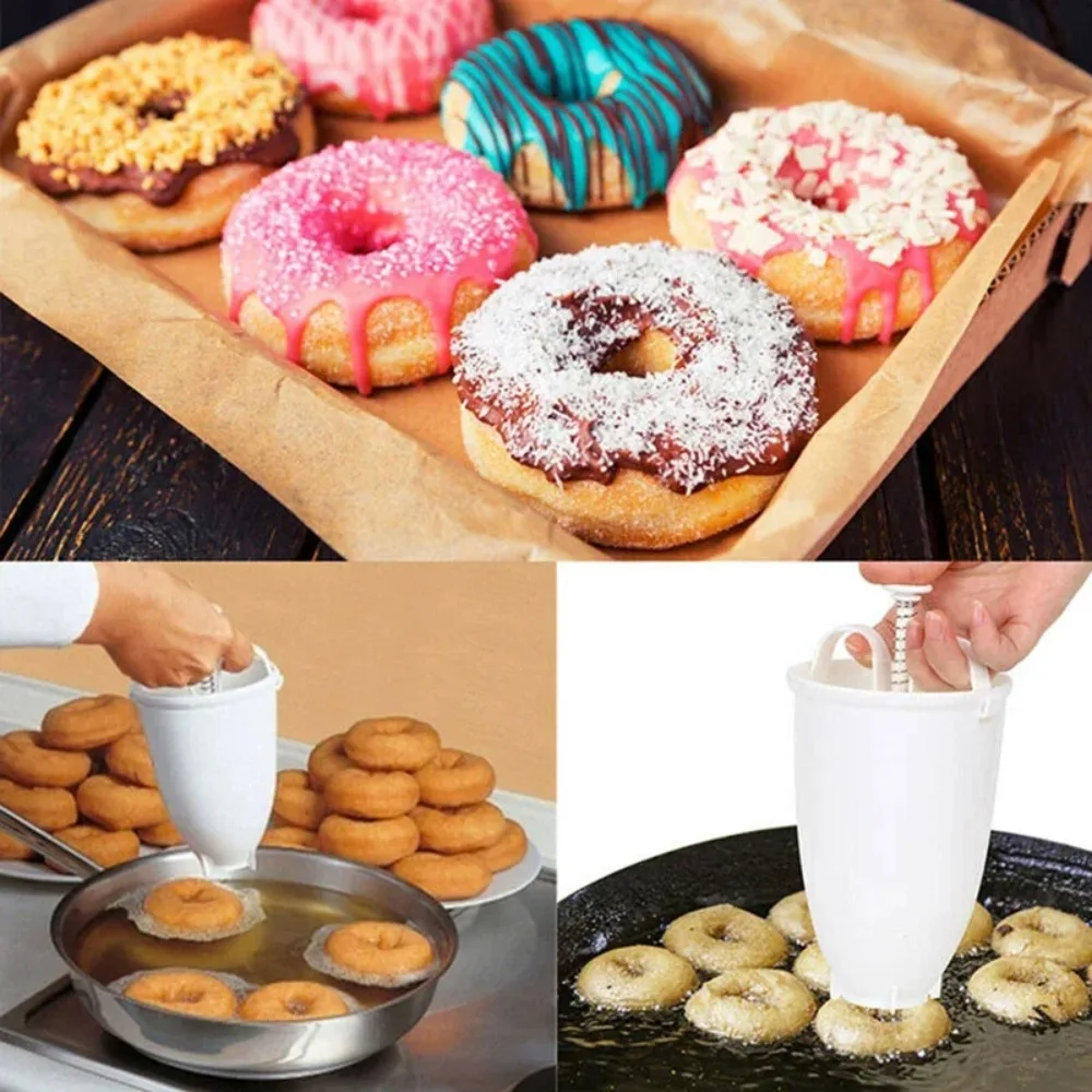 Donut Maker with Plunger Dispenser, 10cm Baking Tool for Uniform Donuts, Easy Squeeze Creative Dessert Mold thumbnail 2