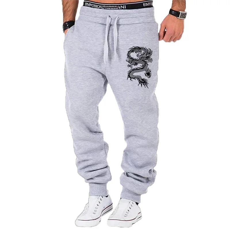 2025 Men's Dragon Pattern Printed Fashion Running Pants, Leisure Fitness, Outdoor Tight Clothing, Sports Pants, thumbnail 2