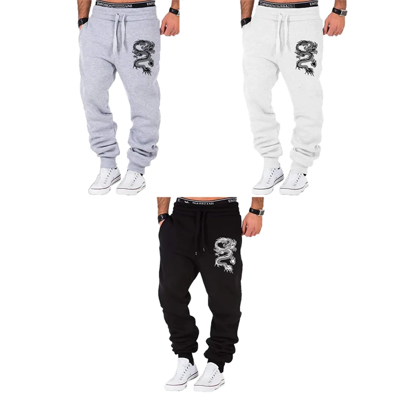 2025 Men's Dragon Pattern Printed Fashion Running Pants, Leisure Fitness, Outdoor Tight Clothing, Sports Pants, thumbnail 4