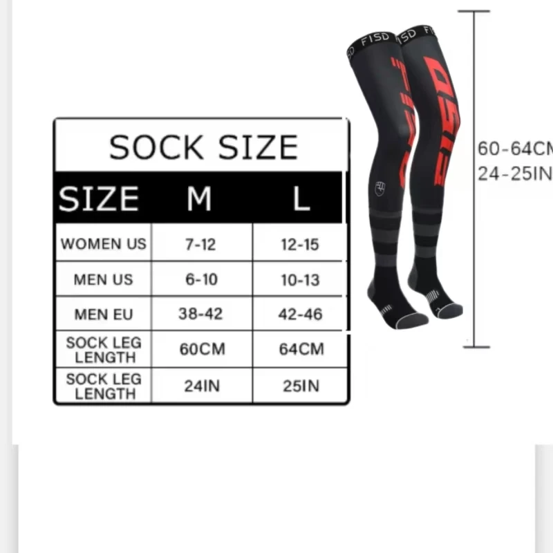 8 colour  MX MTB ATV Cycling Socks, High Elasticity with Anti-slip Strips, Off-road Motorcycle Long Calf Socks, Wear-resis thumbnail 6
