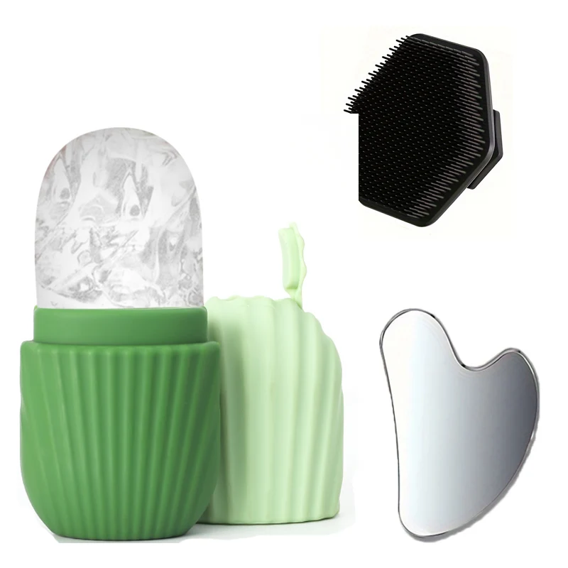 1/2/3pcs Ice Face Roller Facial Skincare Ice Roller Set,Facial Roller GuaSha FaceTool Set,Face Massage Roller Lifting Contouring thumbnail 4