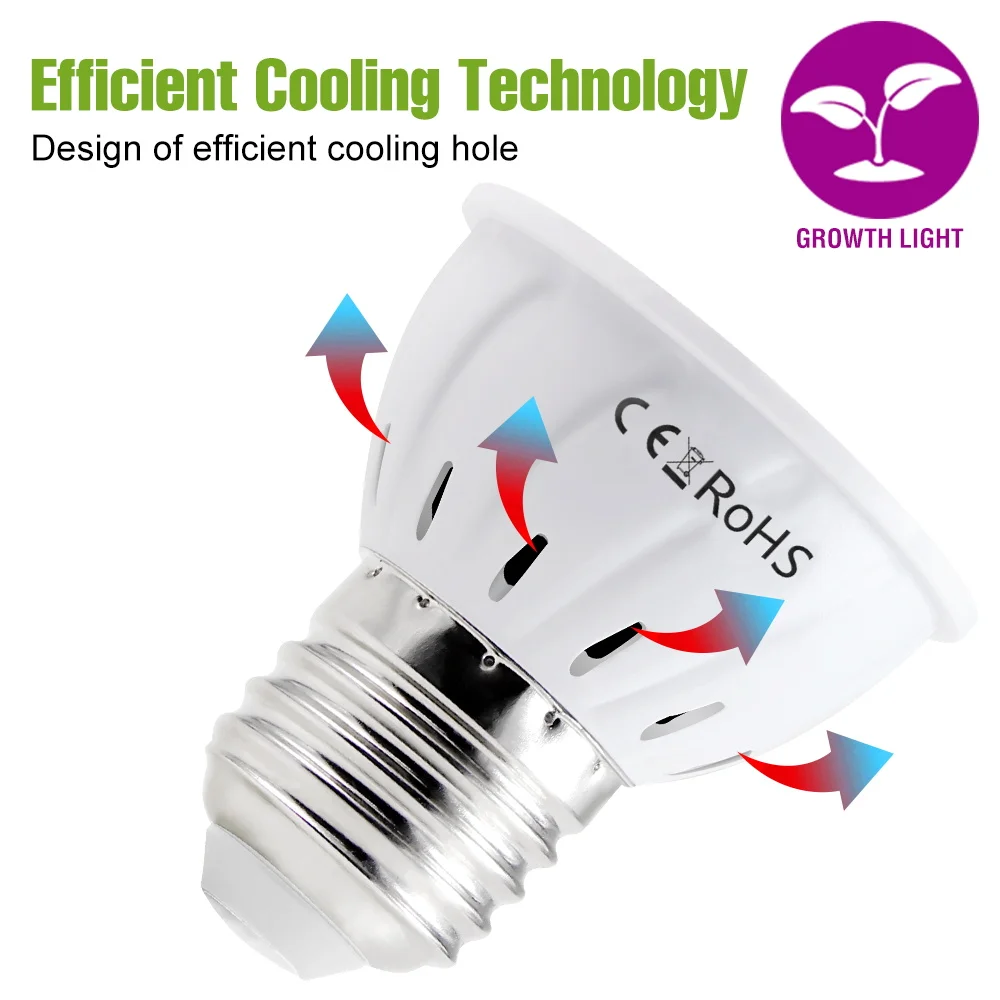 9W LED Full Spectrum Grow Bulb E27 Indoor Hydroponic Growth Box E14 Succulent Seedings 220V Greenhouse Tent Cultivation Lighting thumbnail 4