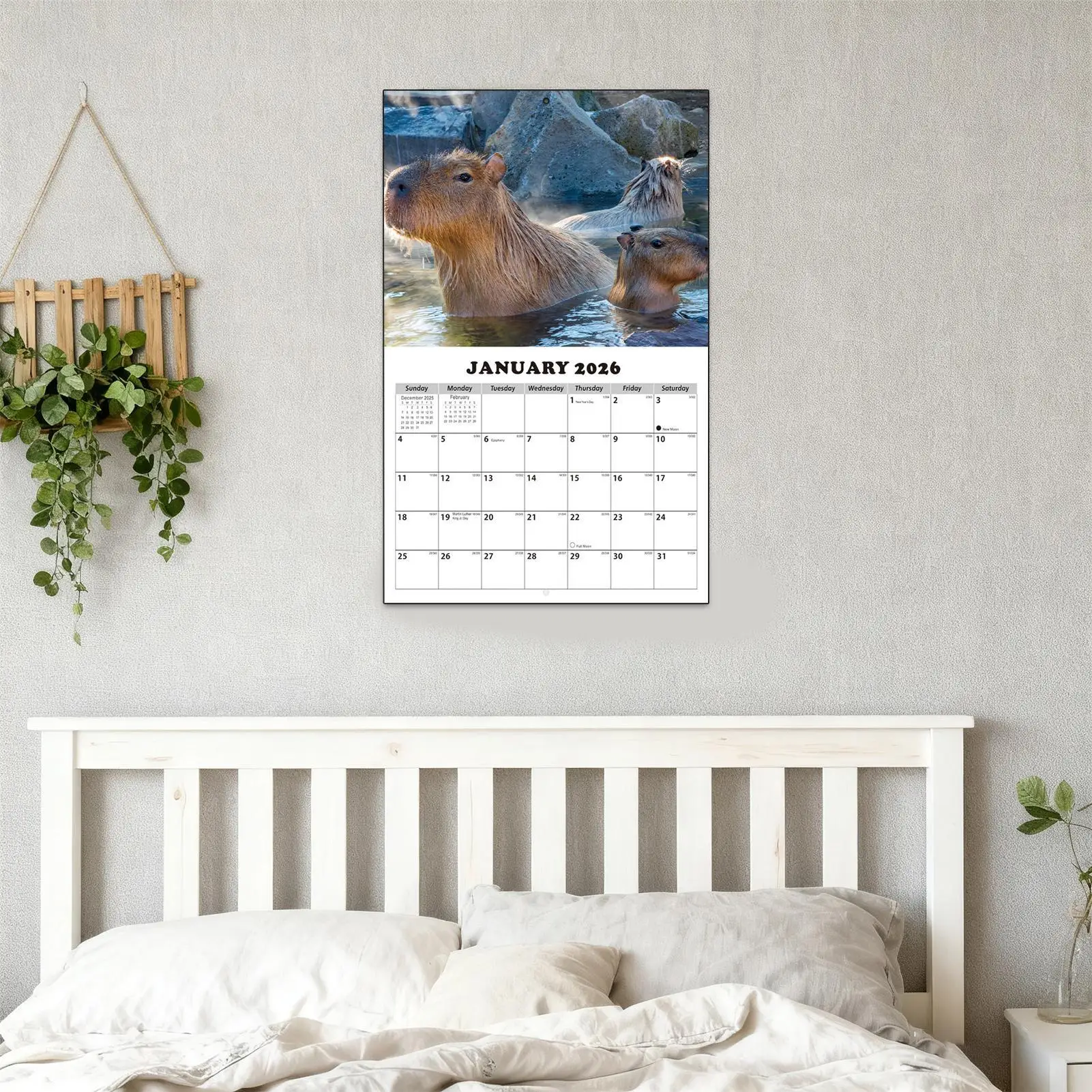 Monthly Calendar 2026-2027 Wall Capybara-Themed Personal Time Management Planner School Year Calendar for Home School Office thumbnail 3