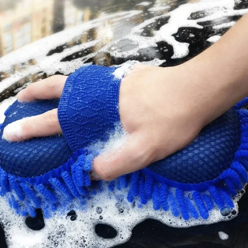 1x Microfiber Chenille Car Wash Sponge and Scrubbing Pad - Scratch-Free Cleaning Tool for Auto Detailing thumbnail 4
