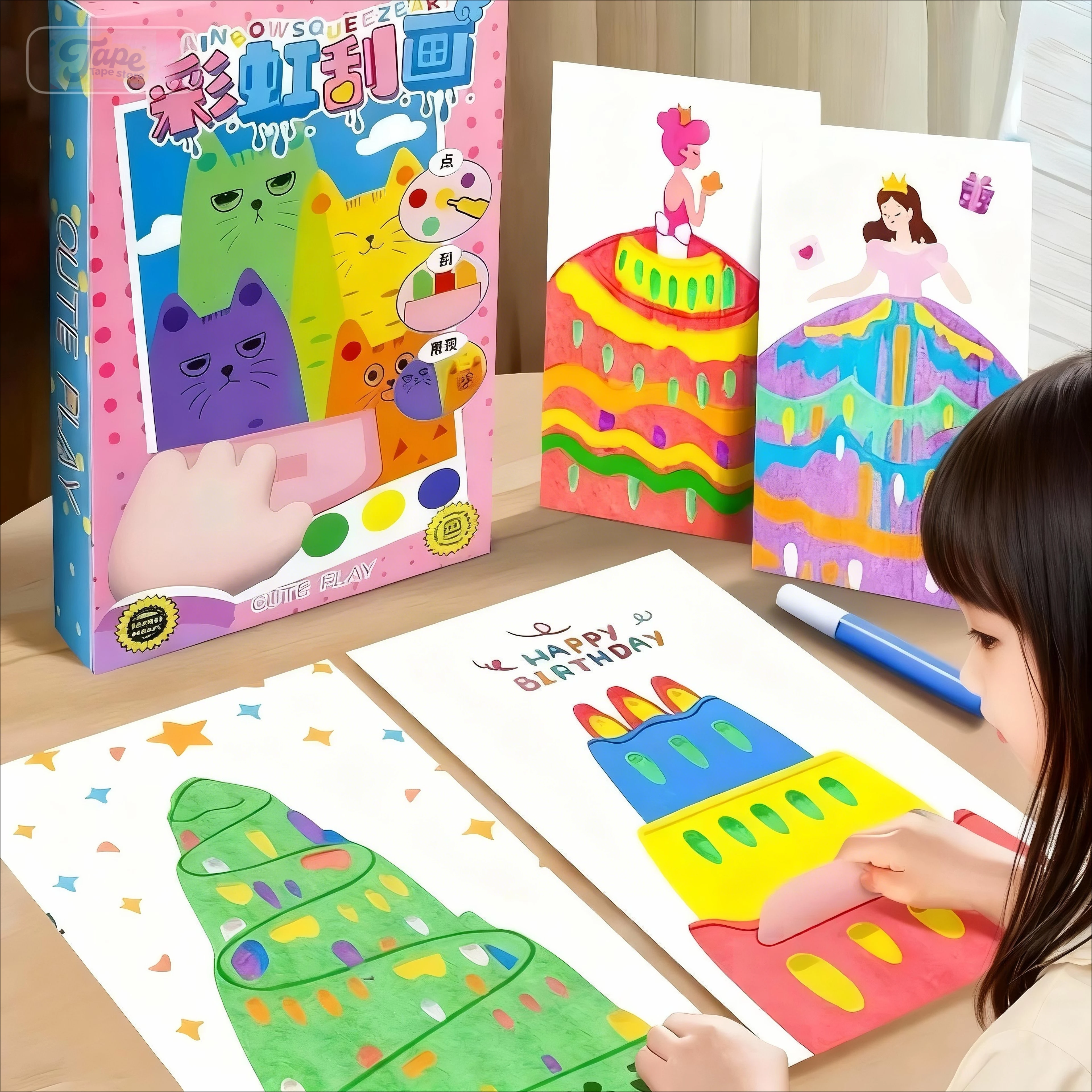 Scratch Art for Kids, Rainbow Scratch Paper Crafts - DIY Drawing Toys to Develop Creativity and Fine Motor Skills, Perfect Gift