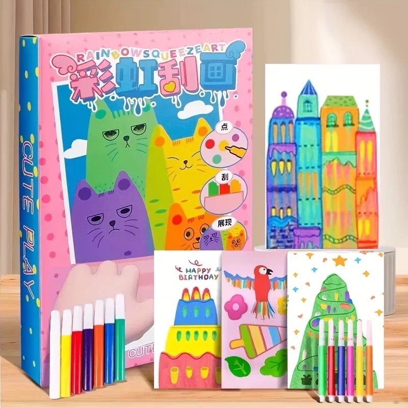 Scratch Art for Kids, Rainbow Scratch Paper Crafts - DIY Drawing Toys to Develop Creativity and Fine Motor Skills, Perfect Gift thumbnail 3