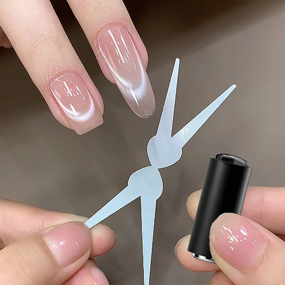 3D New Shrimp-line Cat-eye Nail Art Magnet Big Y-shaped Reverse French Cat's Eye Design Nail Magnetic Tool Gel Polish Magnet Rod thumbnail 4