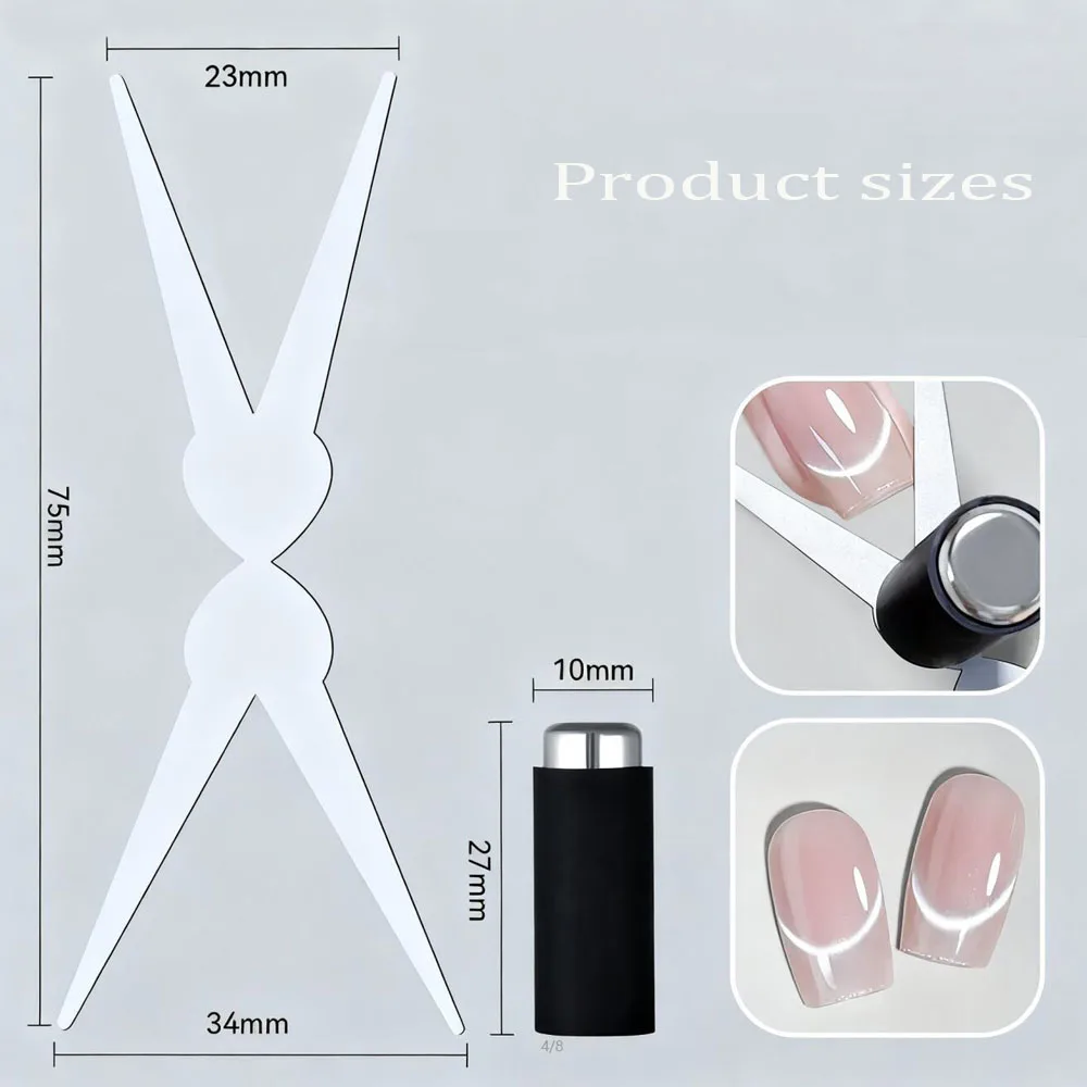 3D New Shrimp-line Cat-eye Nail Art Magnet Big Y-shaped Reverse French Cat's Eye Design Nail Magnetic Tool Gel Polish Magnet Rod thumbnail 6
