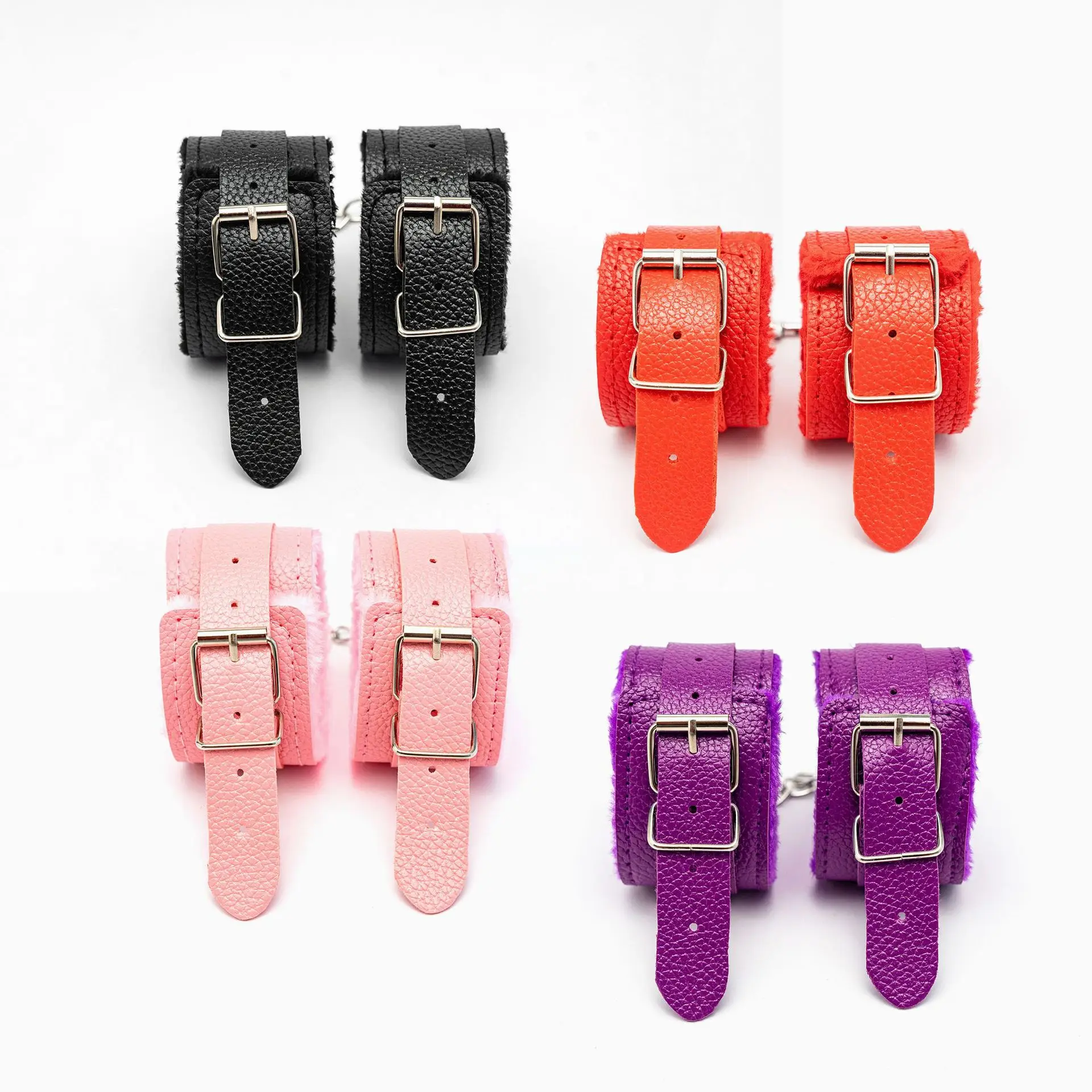 BDSM Play Sex Handcuffs Restraint Bondage Gear SM Slave Erotic Ankle Handcuffs Long Flush Handcuff Detachable Chain Clasp 18+ thumbnail 6