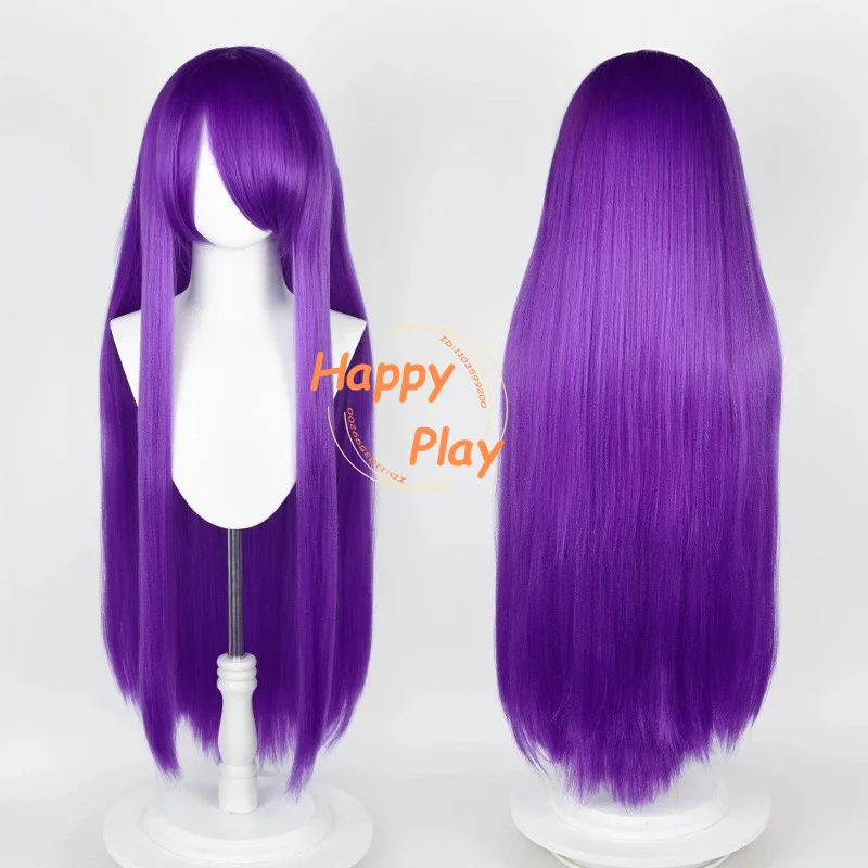 Pre-Crimped Synthetic 550g+ 100cm Anime Cosplay Wig Red Blue Purple Black Orange Thick Universal Basic Wig Heat Resistant Hair thumbnail 3