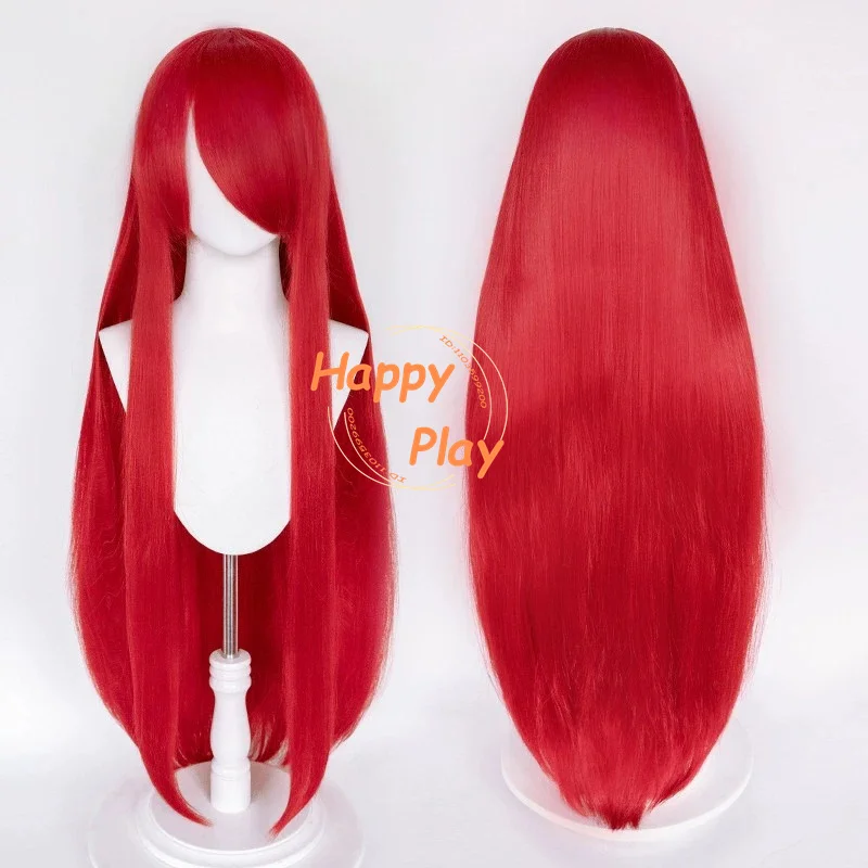 Pre-Crimped Synthetic 550g+ 100cm Anime Cosplay Wig Red Blue Purple Black Orange Thick Universal Basic Wig Heat Resistant Hair thumbnail 4