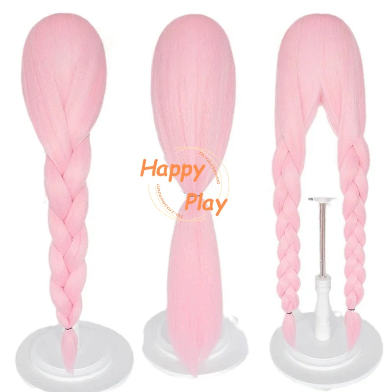 Pre-Crimped Synthetic 550g+ 100cm Anime Cosplay Wig Red Blue Purple Black Orange Thick Universal Basic Wig Heat Resistant Hair thumbnail 2