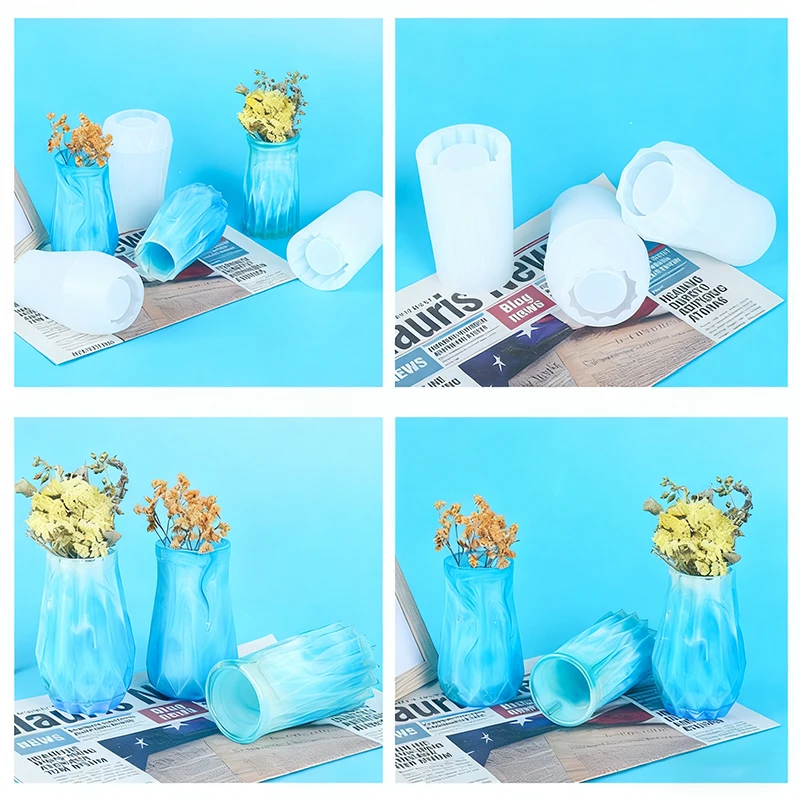 1pc DIY Vase Crystal Epoxy Resin Mold Flowerpot Plant Pot Silicone Mould Handmade Crafts Home Decorations Casting Tools thumbnail 6