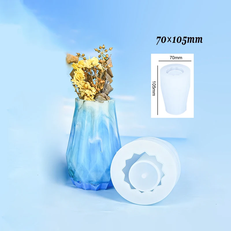 1pc DIY Vase Crystal Epoxy Resin Mold Flowerpot Plant Pot Silicone Mould Handmade Crafts Home Decorations Casting Tools thumbnail 3