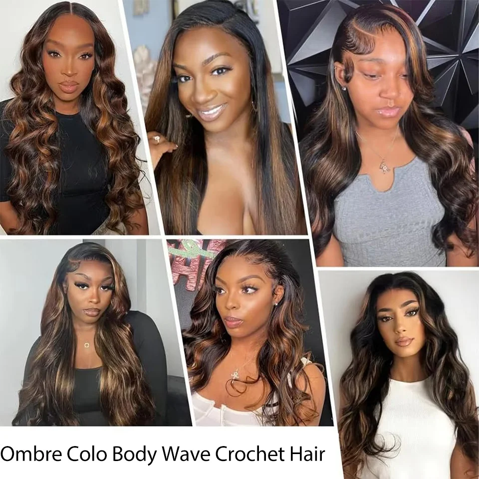 Gladys 300G 3PCS Ombre Brown 26 Inch Deep Wave Twist Crochet Hair 65cm Synthetic Hair Highlight Color Braiding Hair Extensions thumbnail 6