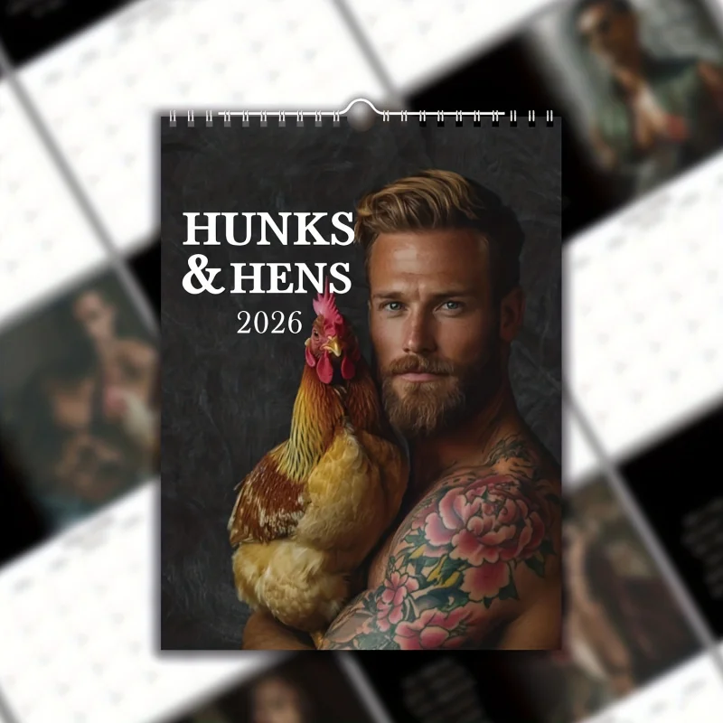 【Flower Arm Man Calendar】2026Humorous Hen Theme Wall Calendar - Monthly planner with dates，Suitable for home office decoration thumbnail 4