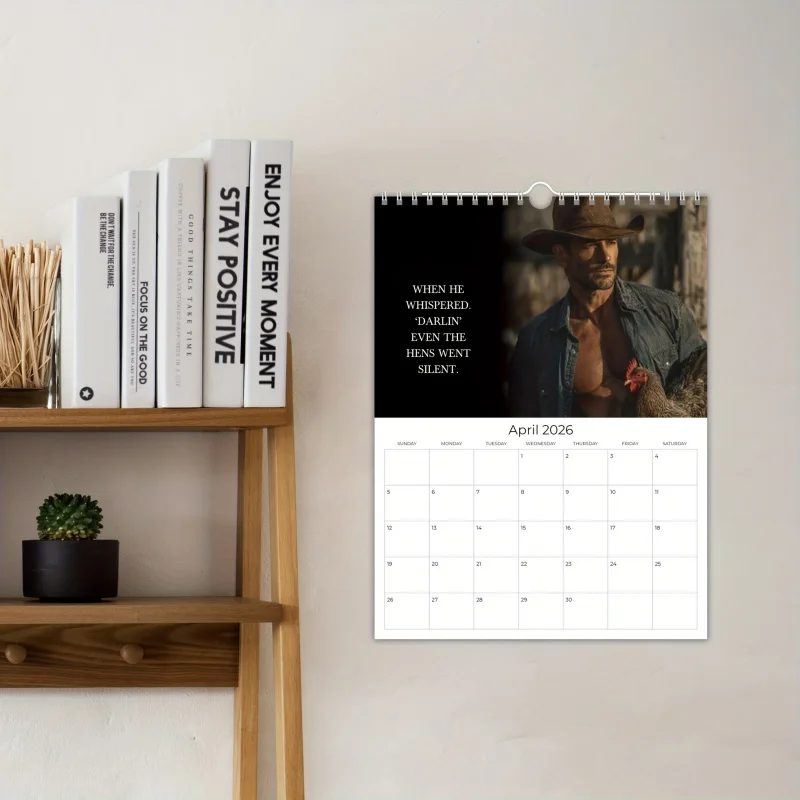 【Flower Arm Man Calendar】2026Humorous Hen Theme Wall Calendar - Monthly planner with dates，Suitable for home office decoration thumbnail 6
