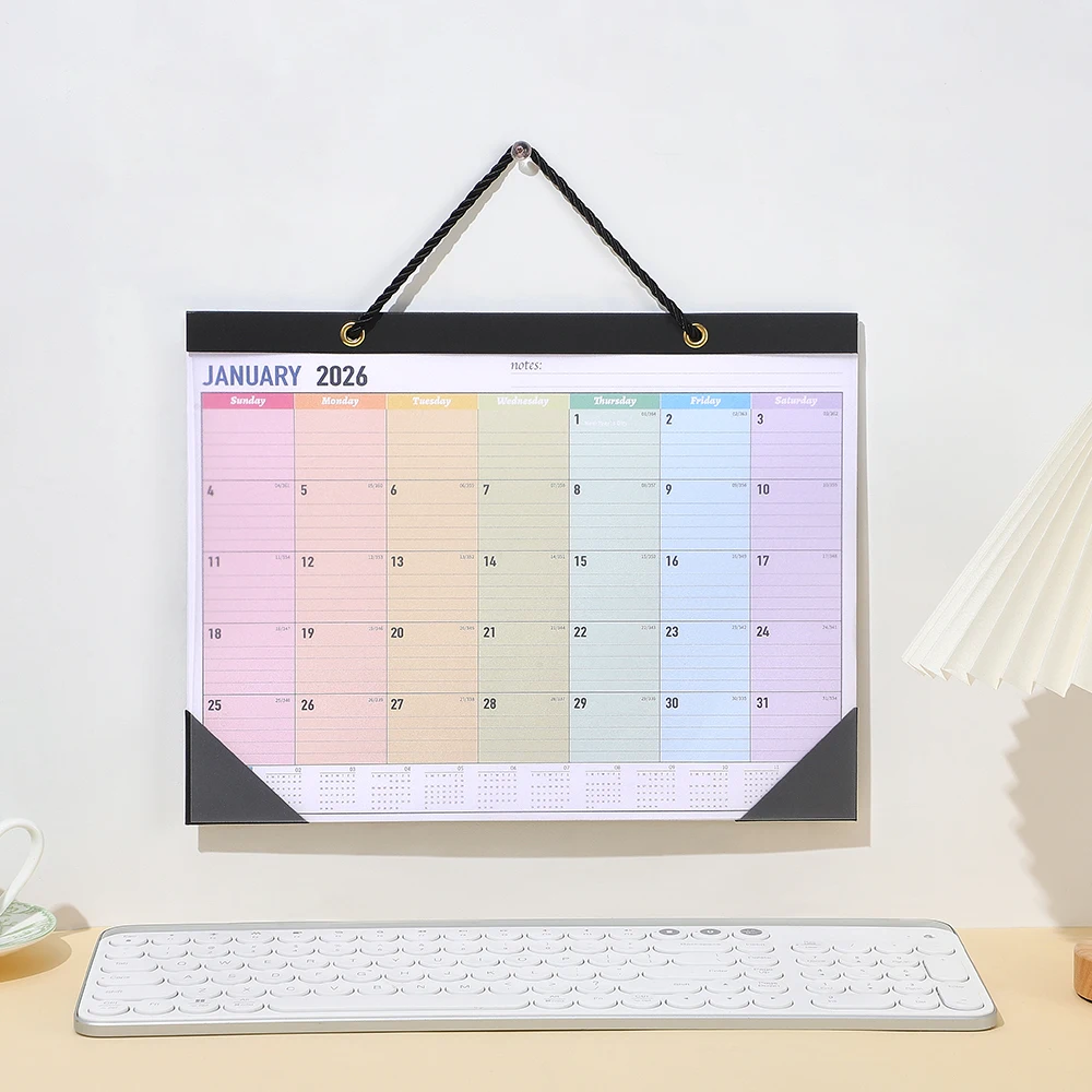 2026 Monthly Wall Calendar 12-Month Large Format Planner With Waterproof Transparent Cover For Home School Office (Jan-Dec 2026)