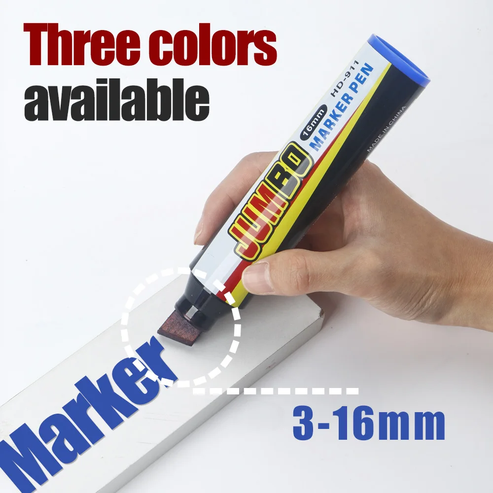 3/6/12 Pcs Paint Markers Ultra-Large Capacity 3-16mm Pen Tips Black/Red/Blue Quick-Dry Waterproof For Office School Supplies thumbnail 5
